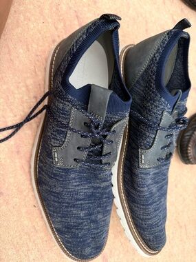 J. Murphy Men's Navy Knit Casual Lace-Up Shoes
